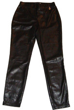 Tommy Hilfiger Black Faux Leather Pull on Straight Leg Pants - Size 6 - NWOT