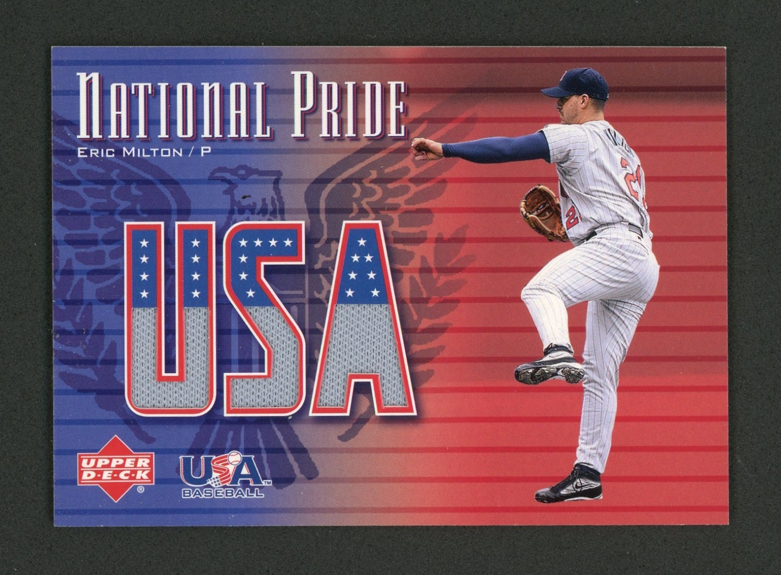 2003 Upper Deck Eric Milton National Pride Relic #NPEM - USA Baseball Team