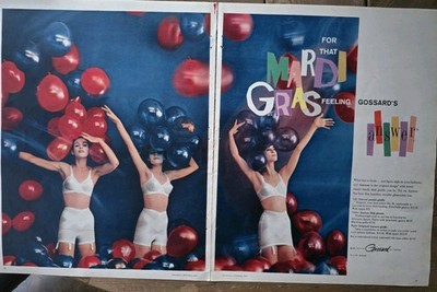1959 Women's Gossard Answer girdle bra Mardi Gras Feeling 2 Page vintage  ad