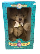 1986 Dakin Baron Bear Ltd Ed Jointed Plush w/Box Ribbon Medallion Vintage