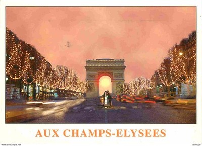 Postcard - 75 - Paris - Arc de Triomphe - Sunset on a full evening