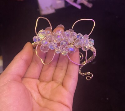 Crystals Butterfly Wire Arm Cuff ( Stainless Steel)
