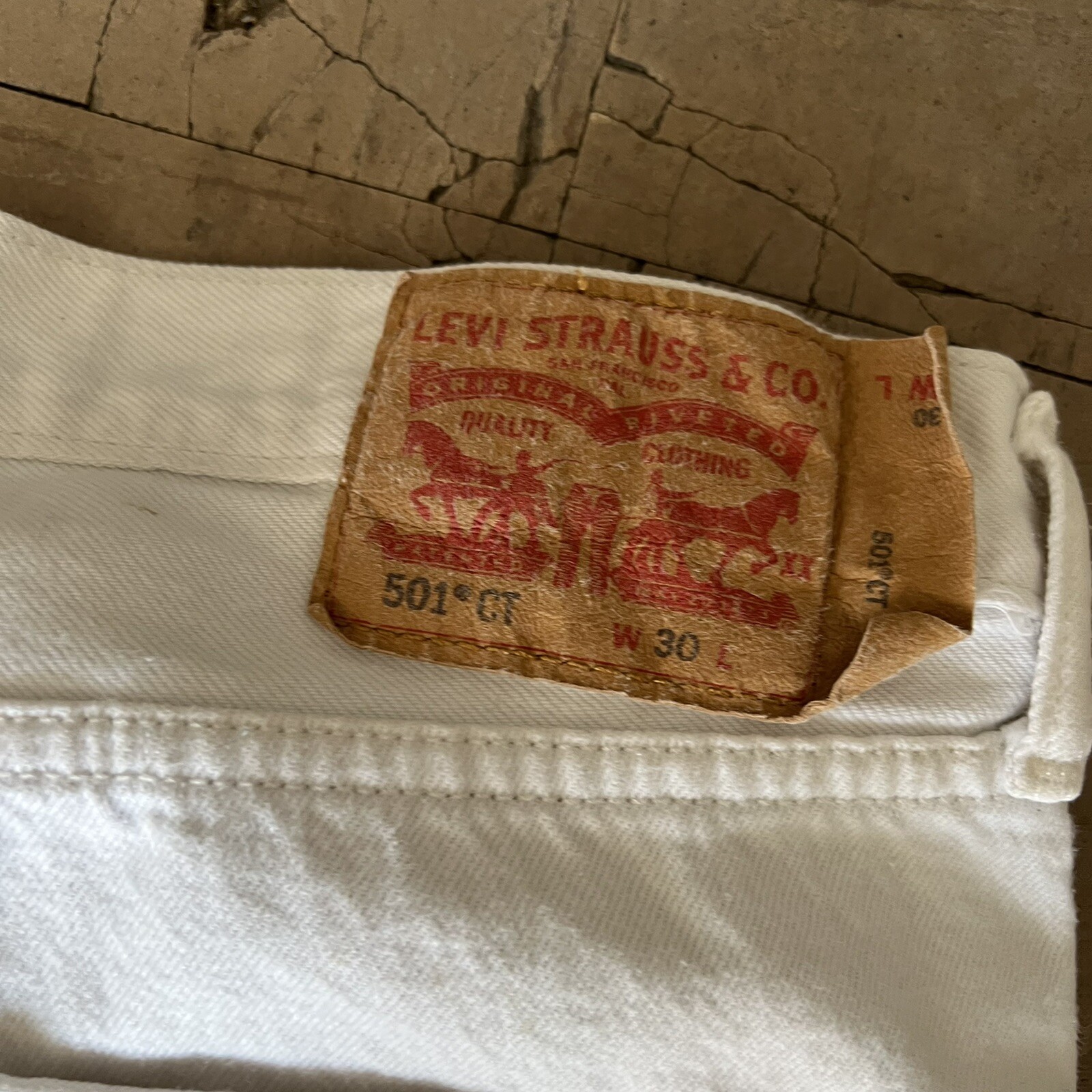 Levis Denim Shorts W30 White Mens Gem