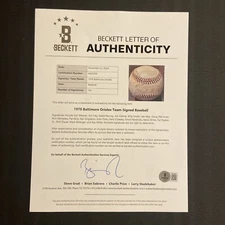 1978 Baltimore Orioles Team Signed Baseball OAL Rawlings Eddie Murray Jim Palmer