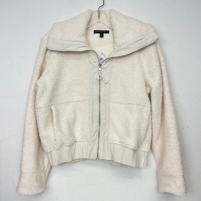 New with Tags Banana Republic Sherpa Bomber Jacket Off White Size XS
