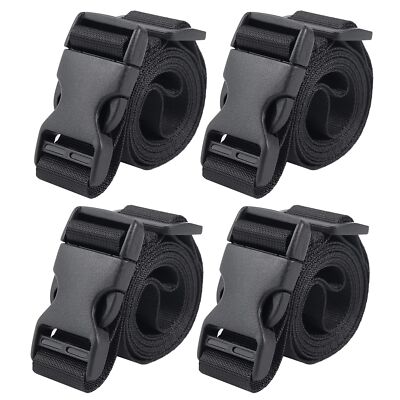 4 Pack 1x48 Inch Adjustable Utility Straps with Quick Release Buckle for Hiking