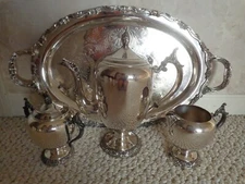 5 PC. COFFEE/TEA SET by F.B. ROGERS SILVER CO. CROWN TRADEMARKED 1883 (#0297)