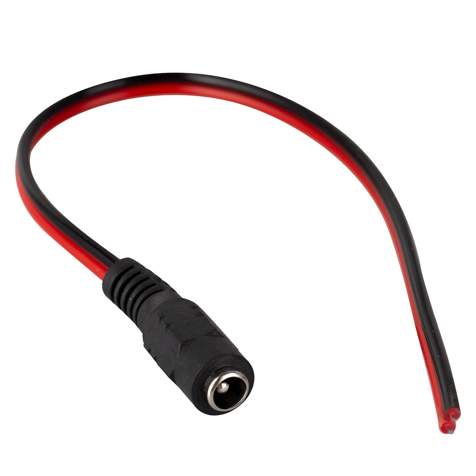 DC Female Power Cable 5.5x2.1mm Adapter 5V 9V 12V CCTV DVR LED Pigtail Connector - Image 2 of 4