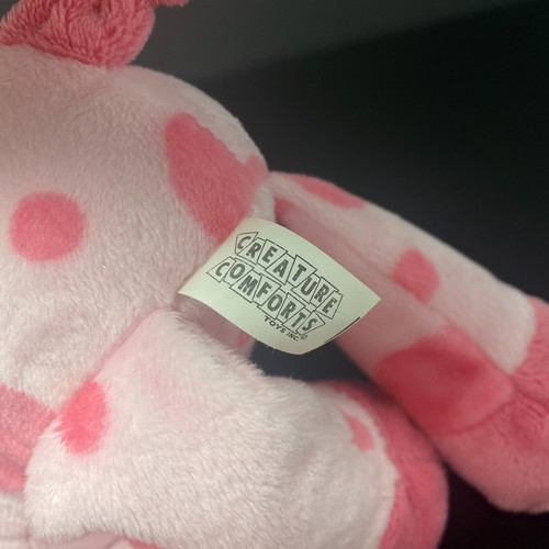 Creature Comforts Pink Polka Dot Horse Plush Rattle Stuffed Animal Baby Lovey - Picture 5 of 5
