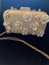 Women  s gold evening bag prom bag gifts. See Pictures.