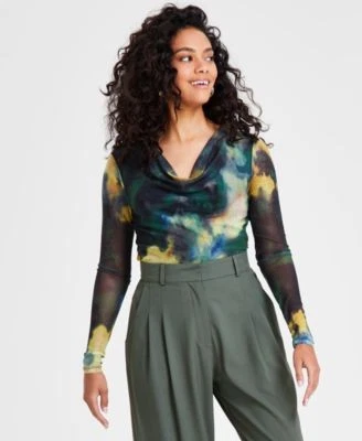 Bar III Petite Printed Long-Sleeve Cow 194145644905 XXSMALL RT $34.5