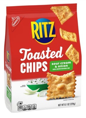   New Nabisco Ritz Toasted Chips SOUR CREAM & ONION Baked Potato Crackers 8.1oz