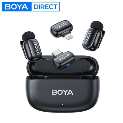 BOYA Mini Wireless Lavalier Microphone iPhone 15 16 Android Type C Camera Vlog