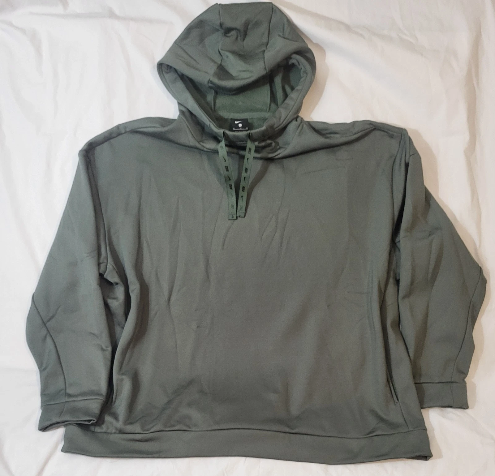 NIKE ONE Womens Therma Fleece Training Athletic Sportswear Hoodie Green Size XL