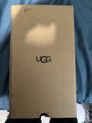 UGG OH YEAH Women's Gray Faux Fur Slide Slippers Comfort Size 8