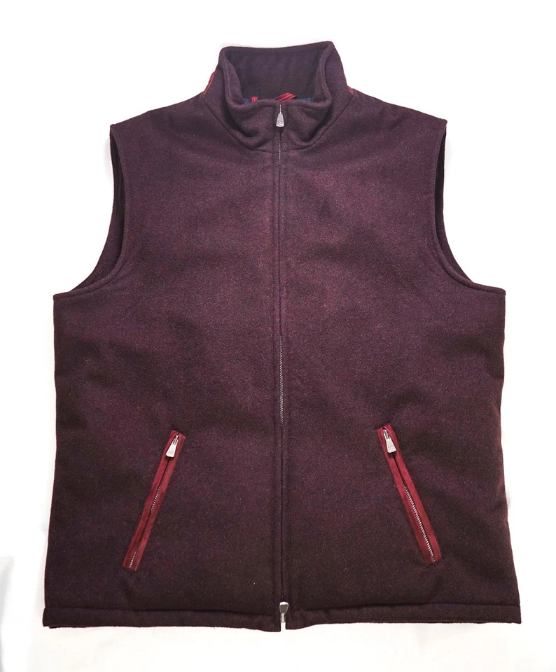 $2,995 ISAIA - "AQUACASHMERE" 100% Cashmere Storm Italy Burgundy Vest - 42R US - Image 2 of 4