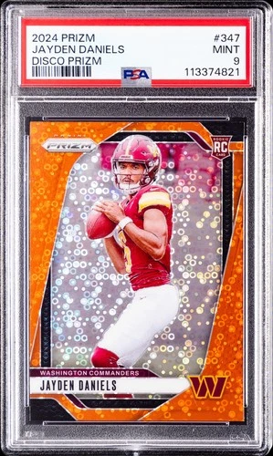2024 PANINI PRIZM DISCO PRIZM #347 JAYDEN DANIELS ROOKIE RC PSA 9