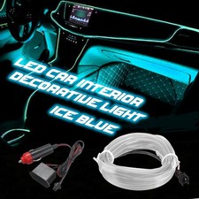 2m Car Interior Led Atmosphere Wire Light Ice Blue Decor Universal Strip Lamp Am