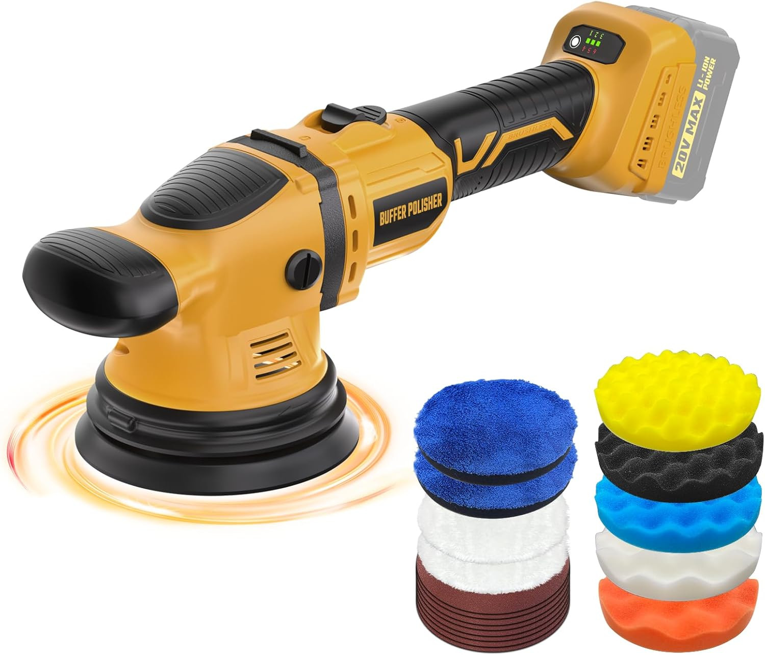 Cordless Buffer Polisher Kit for Dewalt 20V Battery (No Batt