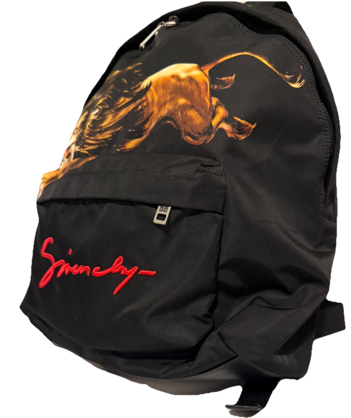 Givenchy Backpack Red Embroidered Script Lion Pri… - image 3
