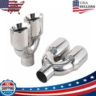 For Chevy Corvette C6 05-13 Dual 2.5" Inlet 3.5" Outlet 9.5" Quad Exhaust Tips