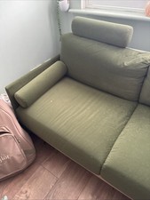Green Velvet Corner Sofa 3 Seater With Cushions 115x100x46cm