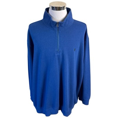 IZOD Advantage Performance Stretch Pullover 1/4 Zip Sweater Men s 4XL Blue