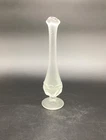 Vintage Fenton Satin Glass Water Lily Frosted Bud Vase 10” Tall