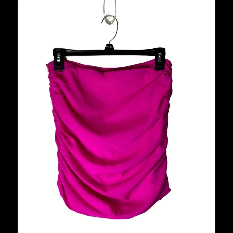 Jay Godfrey Skirt Women 4 Hot Pink Silk Ruched Gathered Sides Mini Sexy Party - Image 2 of 4