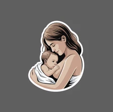 Mother with Baby Sticker Waterproof Decal Breastfeeding Motherhood Love Gift NEW