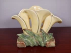 MCCOY USA Triple Calla Lily Vase Planter Yellow Glaze See Description