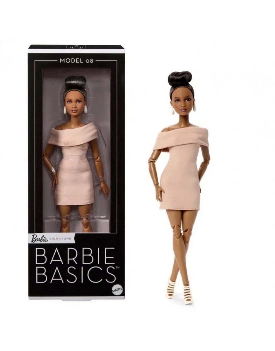BARBIE Signature Basics 08 Doll Brunette Updo Posable Petite Mbili