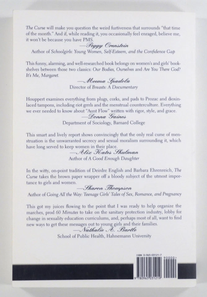 1999 Houppert THE CURSE Confronting the Taboo of Menstruation WOMEN'S HEALTH 1st - Image 2 of 4