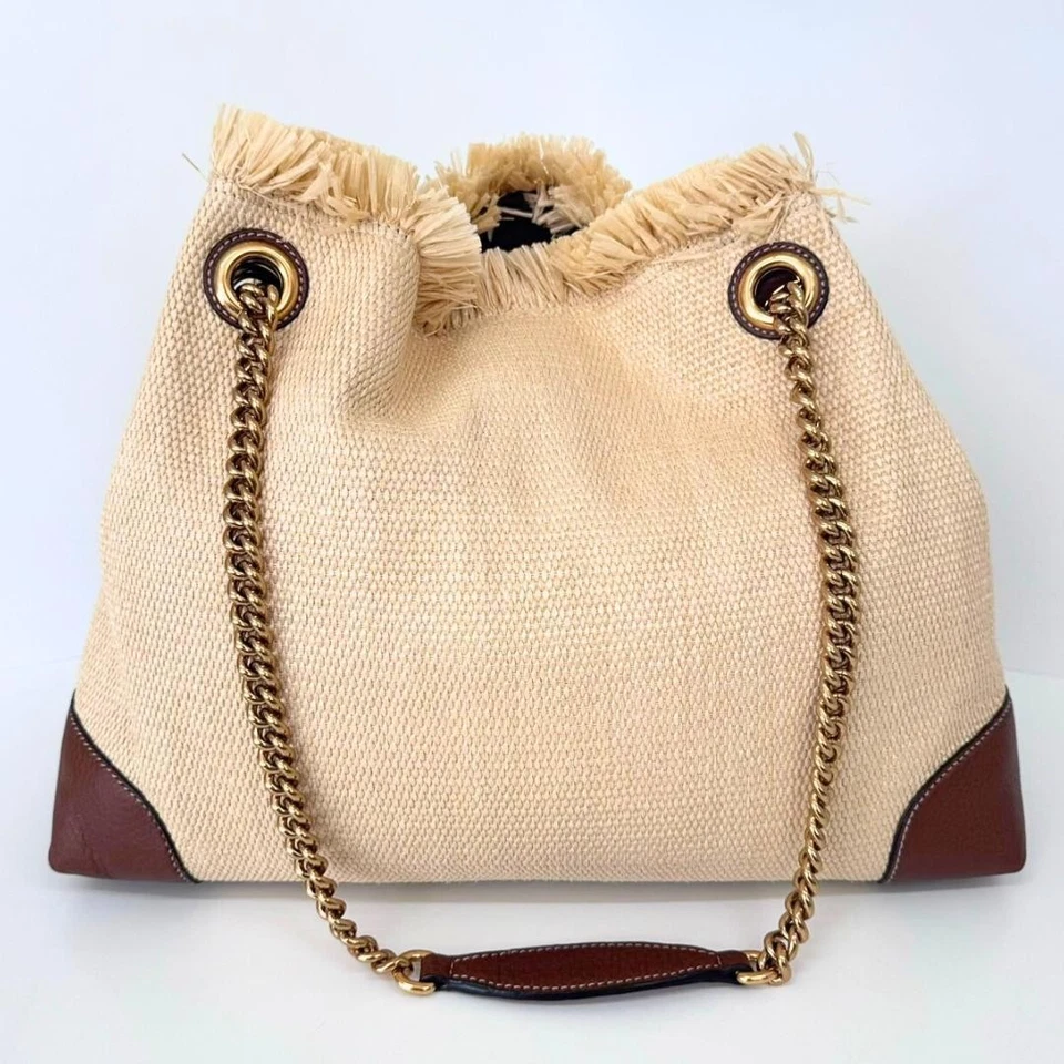 Bolso de Hombro Gucci Soho Cadena Flecos Borla Cuero Usado Foto 3 de 4