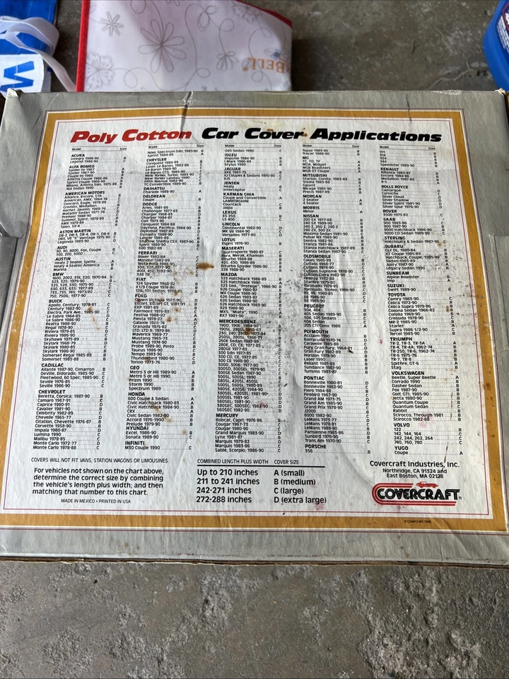 Vintage Cover Craft Size XL Car Cover.. Brand New In The Box. Old School - Image 4 of 4