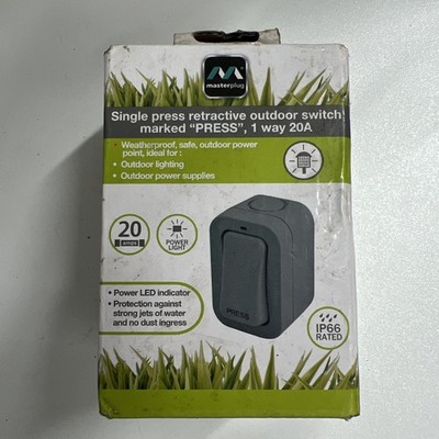 WP14S IP66 1 Gang 1 Wege Outdoor Wetterfest 20A PRESS Einziehschalter