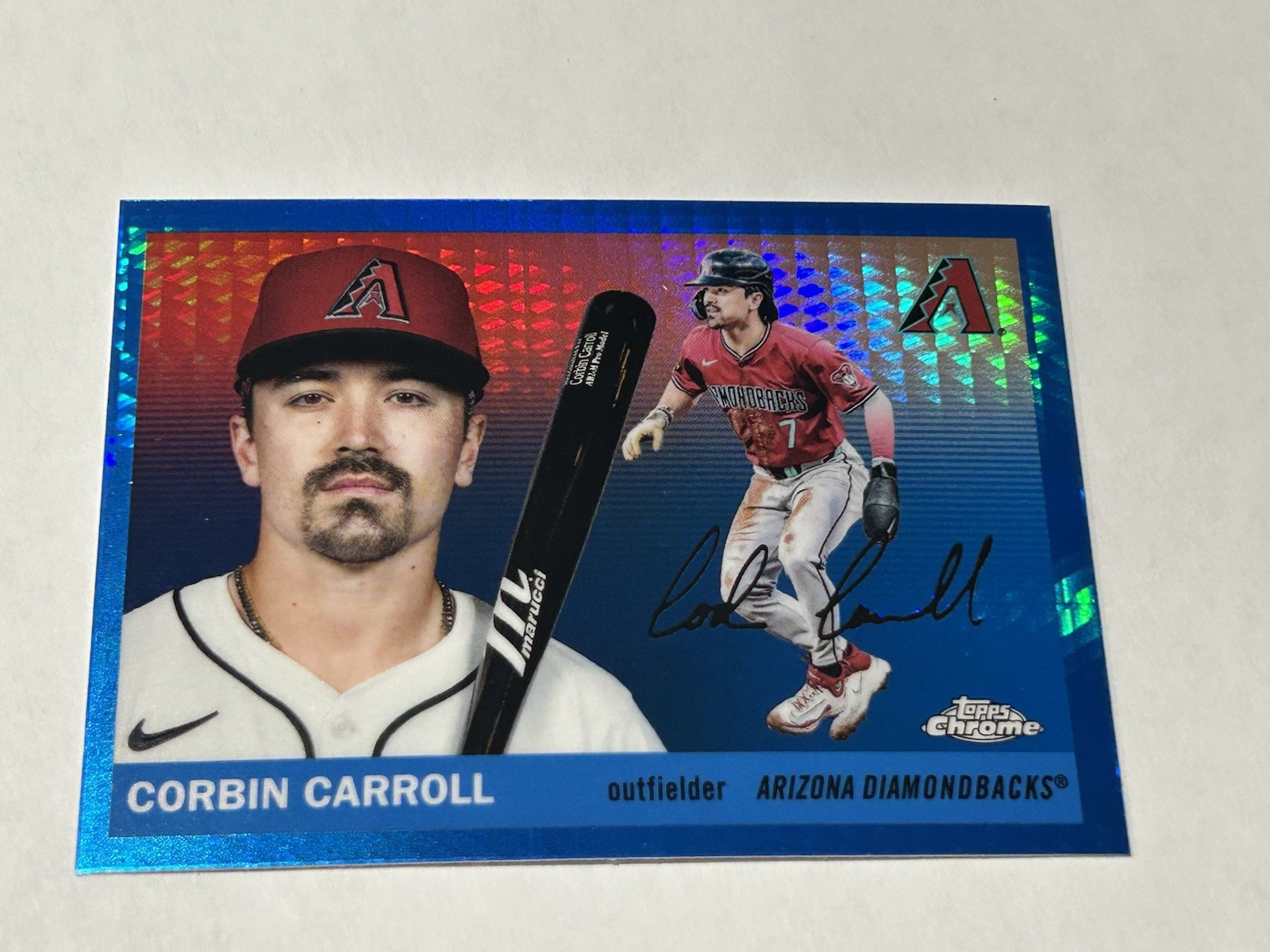 2025 Topps Chrome Platinum Anniversary Corbin Carroll Blue Prism Refractor #70