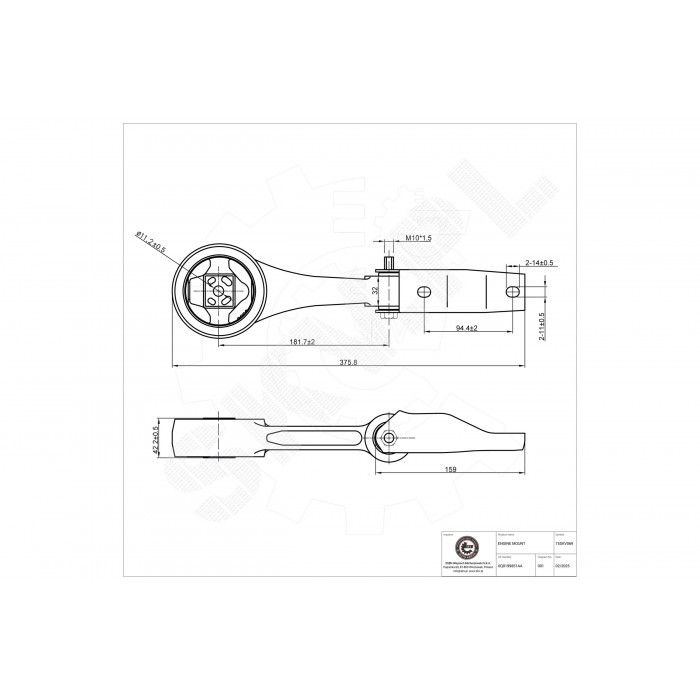 Support moteur arrière haute résistance en acier pour Skoda Fabia II 1.9 TDI