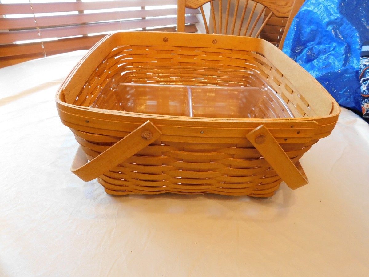 Longaberger Hand Woven Basket with Divided Insert 2000 14