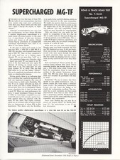 Road Track Article Reprint From November 1954 Test F-16-54 Supercharged Mg-tf Road Track Article Reprint From November 1954 Test F-16-54 Supercharged Mg-tf