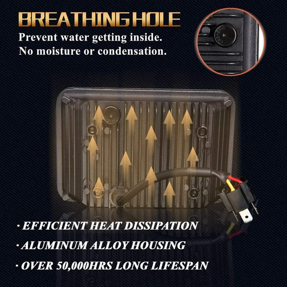 Farol de LED HiLo 4X DOT aprovado 4x6" 120W para Peterbilt Kenworth Freightliner - Imagem 4 de 4