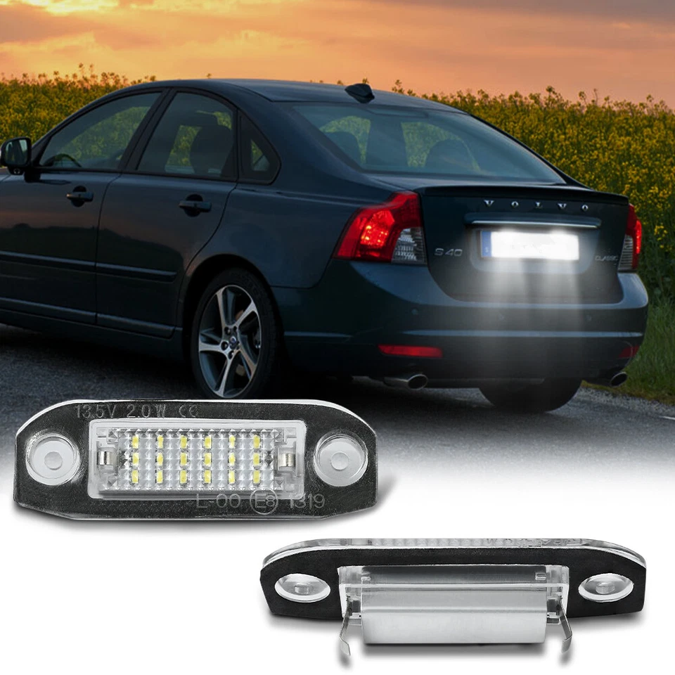 For Volvo S80 XC90 S40 V60 XC60 S60 C70 V50 XC70 V70 LED license plate lights 2x - Imagem 2 de 4