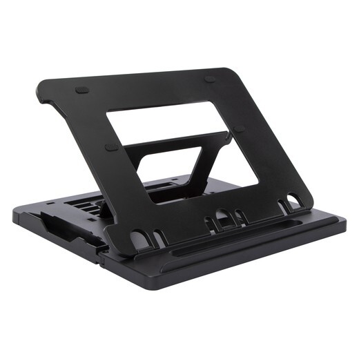Adjustable Black Laptop Stand with USB Hub Multi-Angle Lightweight Phone Holder  