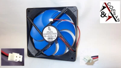 PC Netzteil Lüfter 12cm Fan 120x120x25mm DC 12V sehr leise Kühler Schwarz/Blau