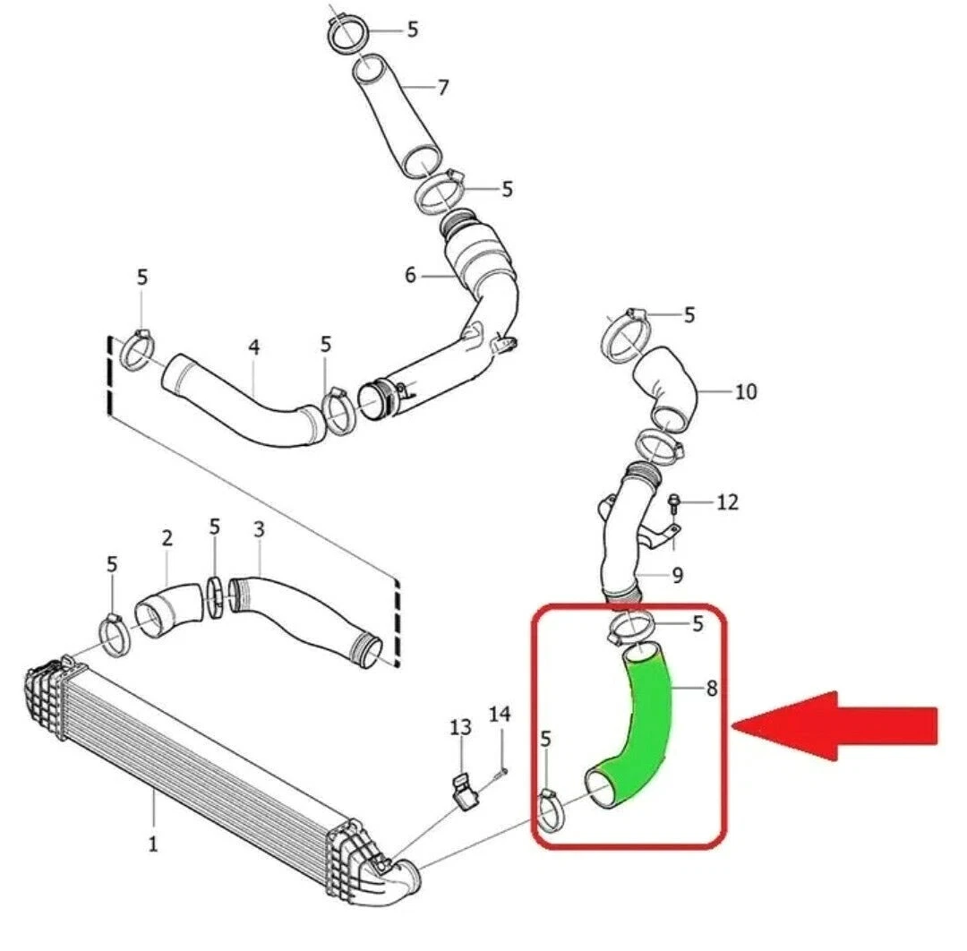 TURBO SCHLAUCH FÜR VOLVO S40 II (MS, 544) 2.0D D3 D4 31293927 LADELUFTSCHLAUCH - Bild 4 von 4