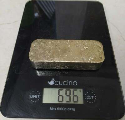 #ad 696 Grams Scrap Gold Bar For Gold Recovery Melted Different Computer Coin Pins $88.99