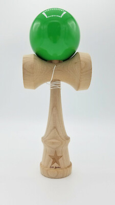 NEW 9.5'' Jumbo Super Kendama w/ 3'' Shiny Green Ball Japanese Skill Toy Beechwood
