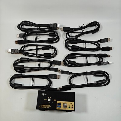 CKLau 2 Port USB 3.0 HDMI KVM Switch Triple Monitor with Cables Support EDID HDR