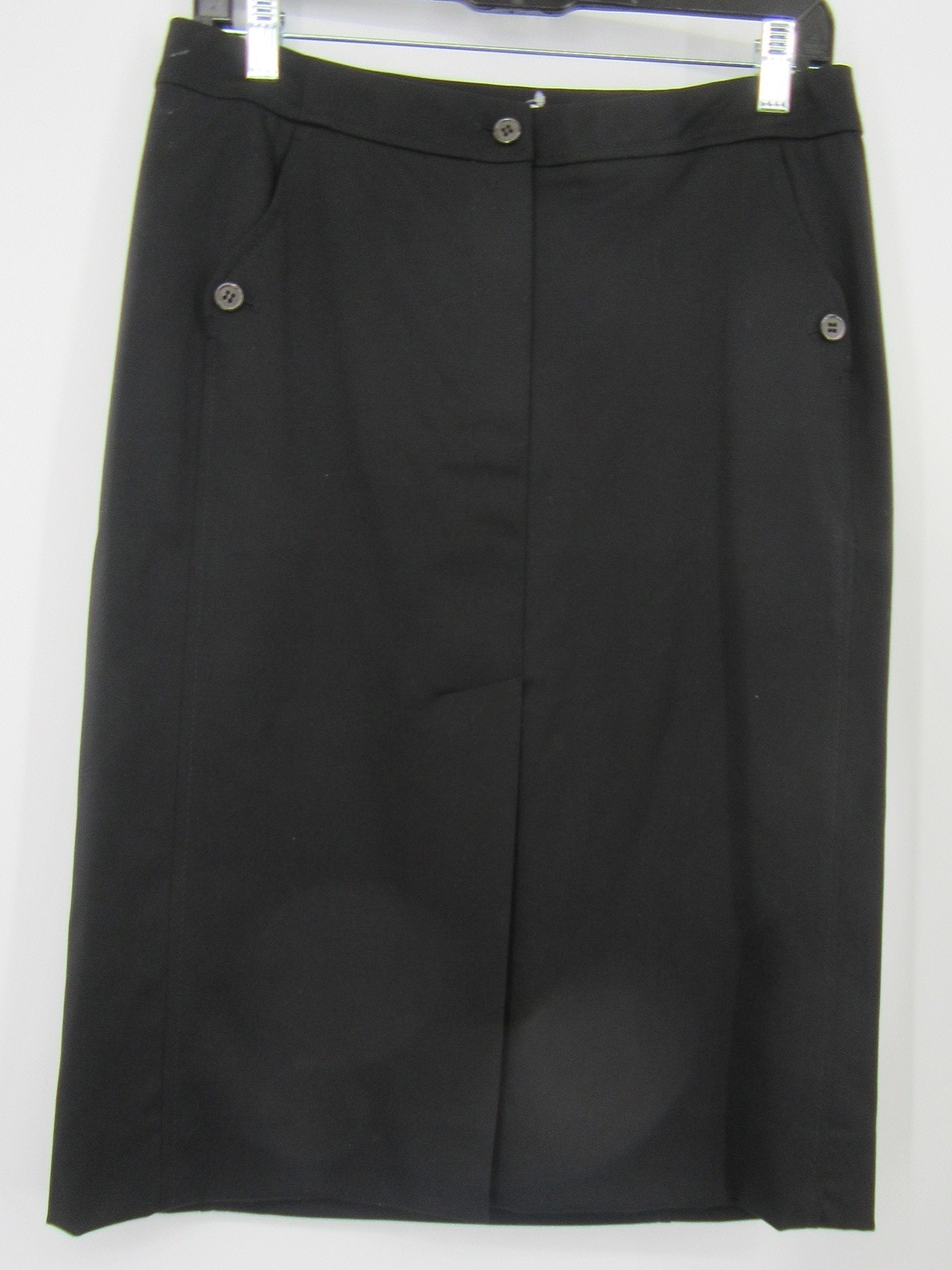 YVES SAINT LAURENT gonna dritta nera spacco davanti e tasche misto lana tg 40