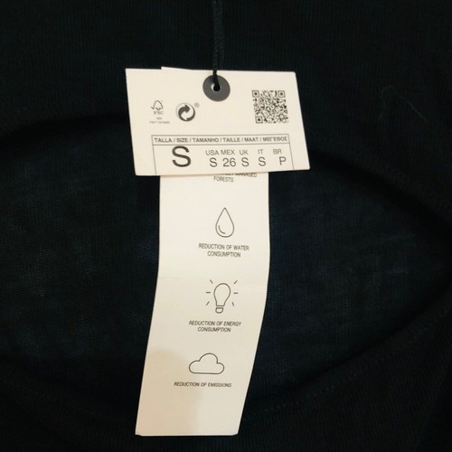 Top de mujer ZARA tejido recortado media manga cuello redondo negro talla pequeña nuevo con etiquetas - Imagen 6 de 11